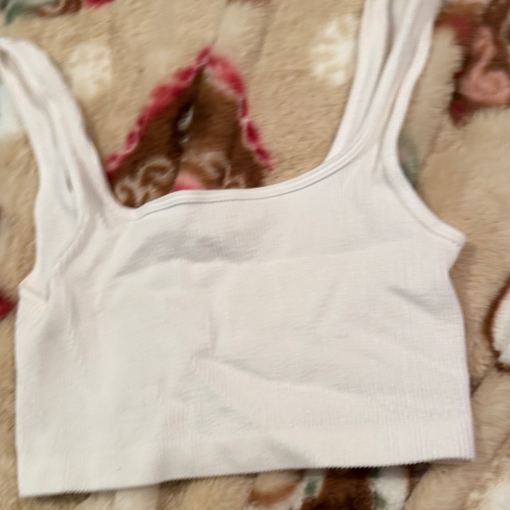 Cotton On White Ribbed Crop Top